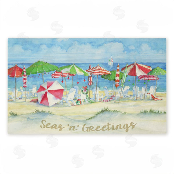 stupell industries Paul Brent | Seas 'n' Greetings Beach Non-Woven Door Mat