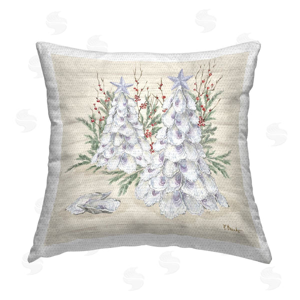 Stupell Industries Paul Brent | Seashells & Holly Trees Printed Throw Pillow