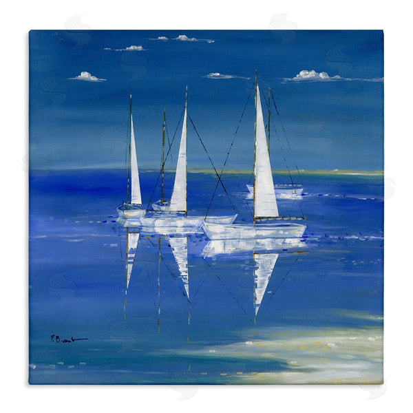 stupell industries Paul Brent | Serenity Sailboats Vivid Blue Ocean Wall Art