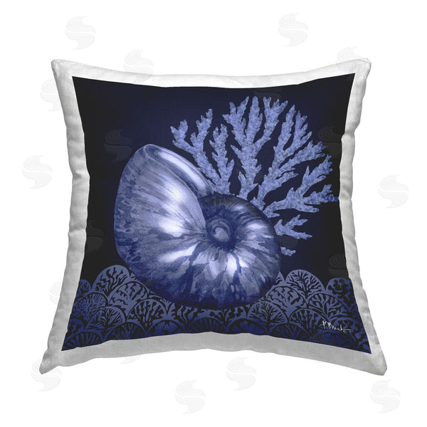 stupell industries Paul Brent | Shadow Nautilus Shell Printed Throw Pillow