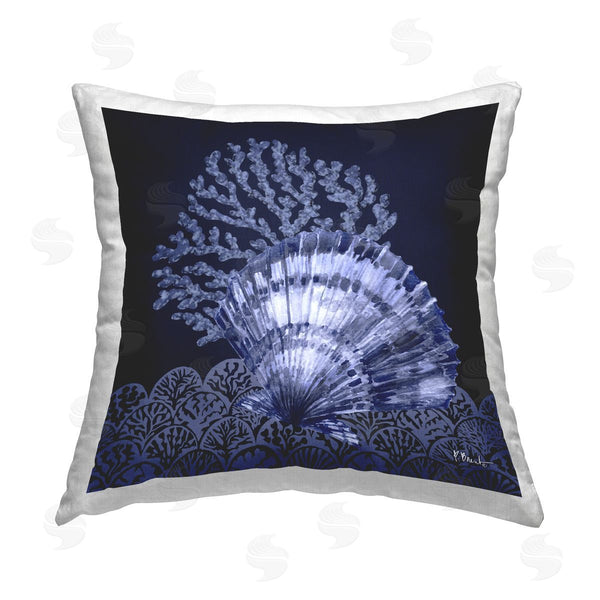 stupell industries Paul Brent | Shadowed Clam Still Life Printed Throw Pillow