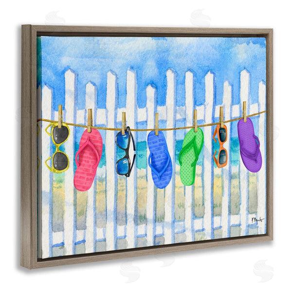 Stupell Industries Paul Brent | Summer Clothesline With Flip Flops