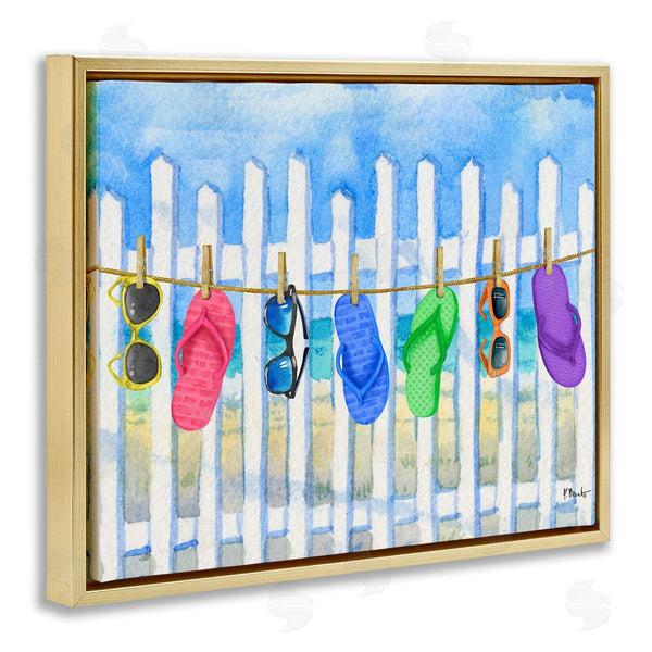 Stupell Industries Paul Brent | Summer Clothesline With Flip Flops