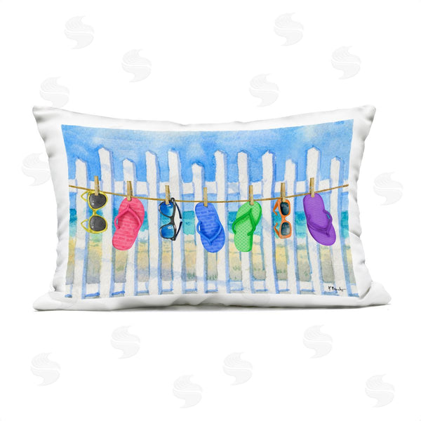 Stupell Industries Paul Brent | Summer Clothesline With Flip Flops Printed Throw Pillow