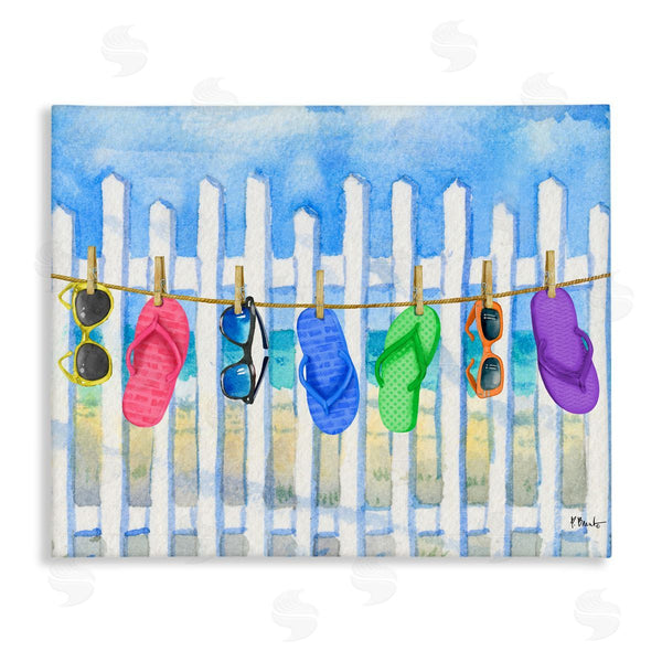 stupell industries Paul Brent | Summer Clothesline with Flip Flops