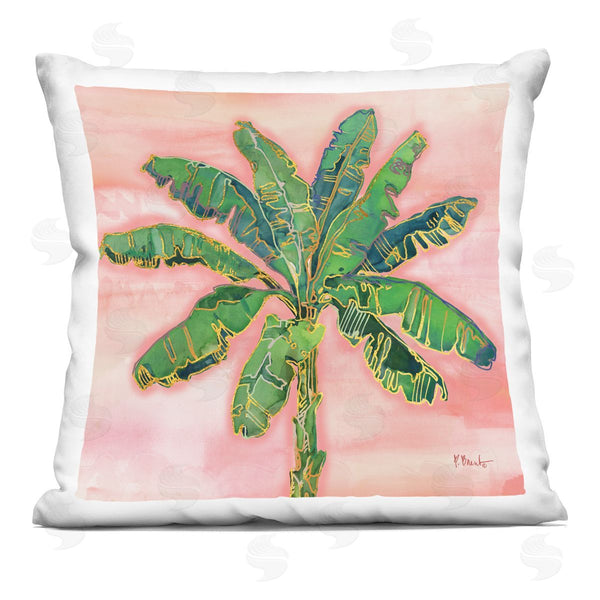 stupell industries Paul Brent | Summer Palm Pink Sunrise Printed Throw Pillow