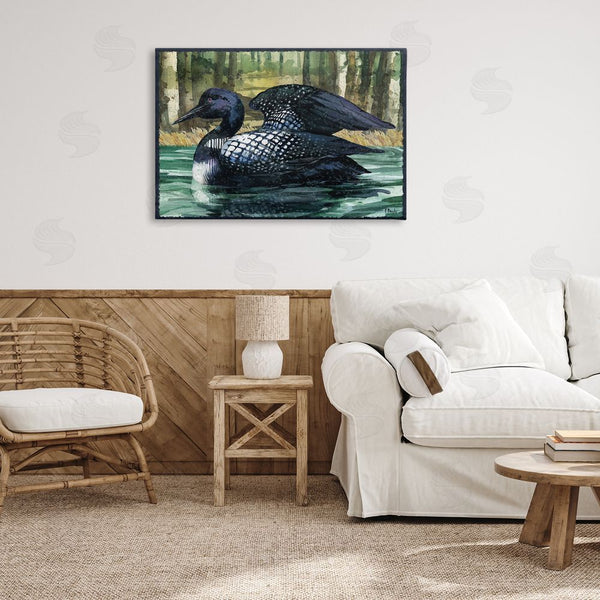 Stupell Industries Paul Brent | Swimming Woodland Loon Wall Art
