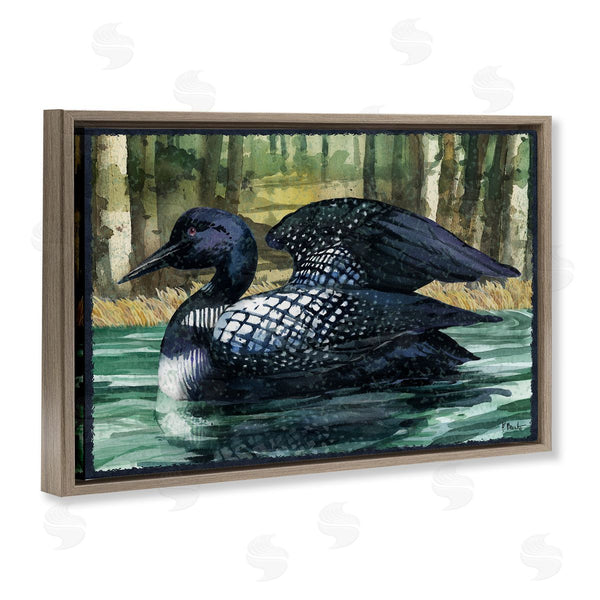 Stupell Industries Paul Brent | Swimming Woodland Loon Wall Art