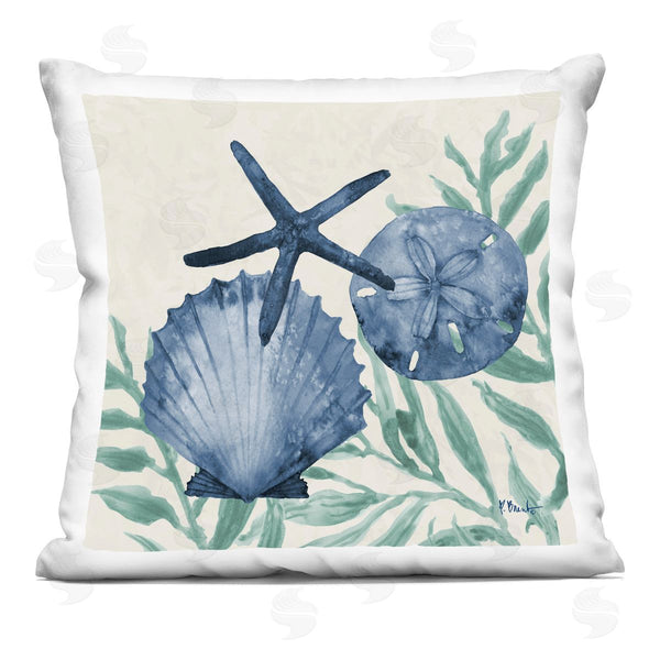 stupell industries Paul Brent | Tampico Shells in Blue Printed Throw Pillow