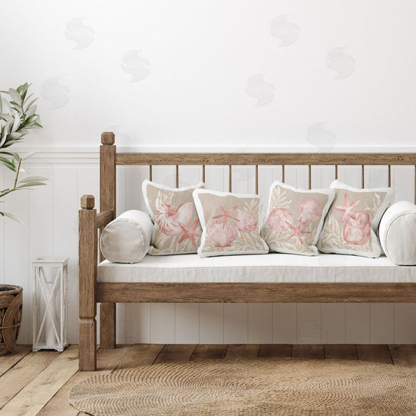Stupell Industries Paul Brent | Tampico Shells In Peach Printed Throw Pillow Set