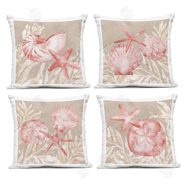 Stupell Industries Paul Brent | Tampico Shells In Peach Printed Throw Pillow Set