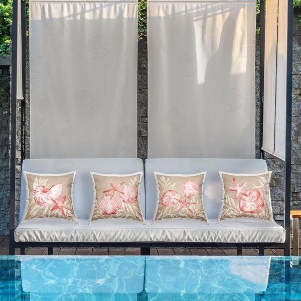 Stupell Industries Paul Brent | Tampico Shells In Peach Printed Throw Pillow Set