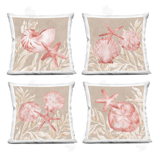 stupell industries Paul Brent | Tampico Shells in Peach Printed Throw Pillow Set