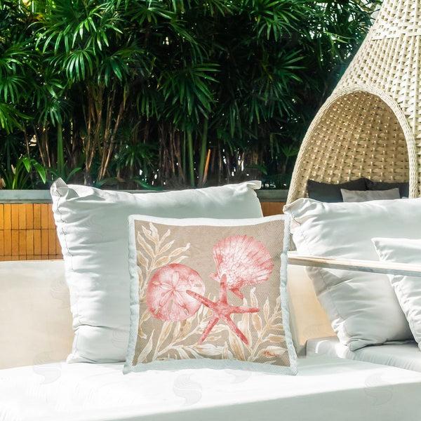 Stupell Industries Paul Brent | Tampico Shells & Sand Dollar Printed Throw Pillow