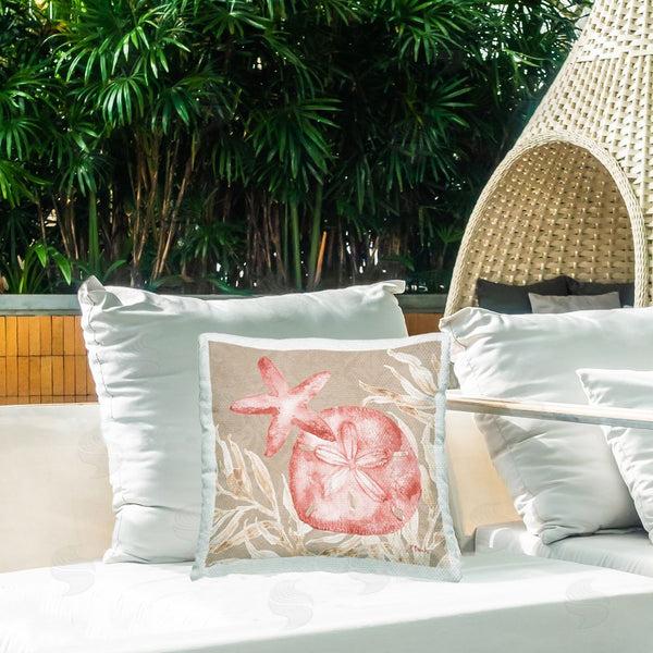 Stupell Industries Paul Brent | Tampico Starfish And Sand Dollar Printed Throw Pillow
