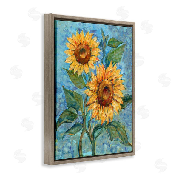 Stupell Industries Paul Brent | Traditional Sunflowers On Blue Wall Art