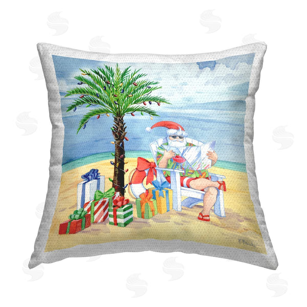 Stupell Industries Paul Brent | Tropical Christmas Santa Printed Throw Pillow