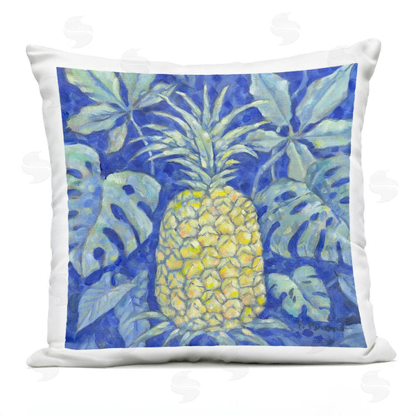 Stupell Industries Paul Brent | Tropical Pineapple On Blue Printed Throw Pillow
