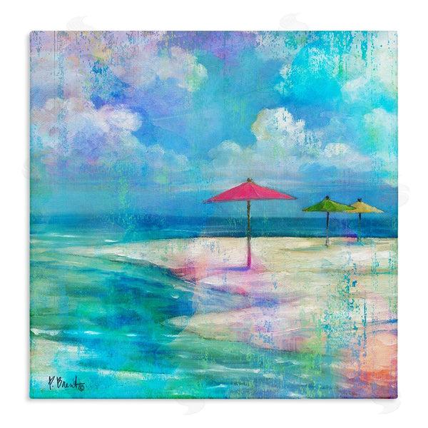 stupell industries Paul Brent | Umbrella Beachscape Watercolor Mirage Wall Art