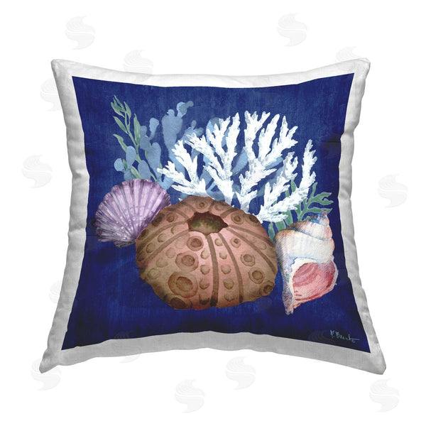 stupell industries Paul Brent | Urchin & Coral Still Life Printed Throw Pillow