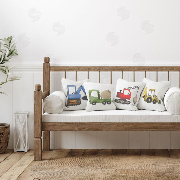 Stupell Industries Paul Brent | Varied Construction Vehicles Printed Throw Pillow Set