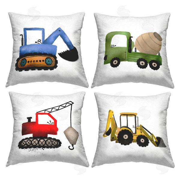 Stupell Industries Paul Brent | Varied Construction Vehicles Printed Throw Pillow Set