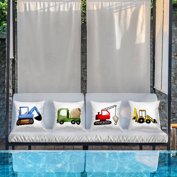 Stupell Industries Paul Brent | Varied Construction Vehicles Printed Throw Pillow Set