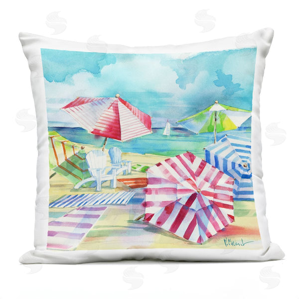 Stupell Industries Paul Brent | Various Beach Umbrellas Coastal Summer Shore Printed Throw Pillow