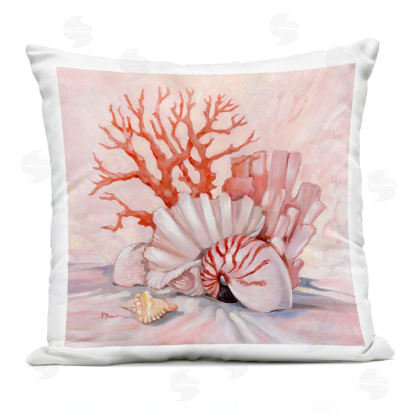 Stupell Industries Paul Brent | Various Red Pink Seashells Coral Still Life Printed Throw Pillow