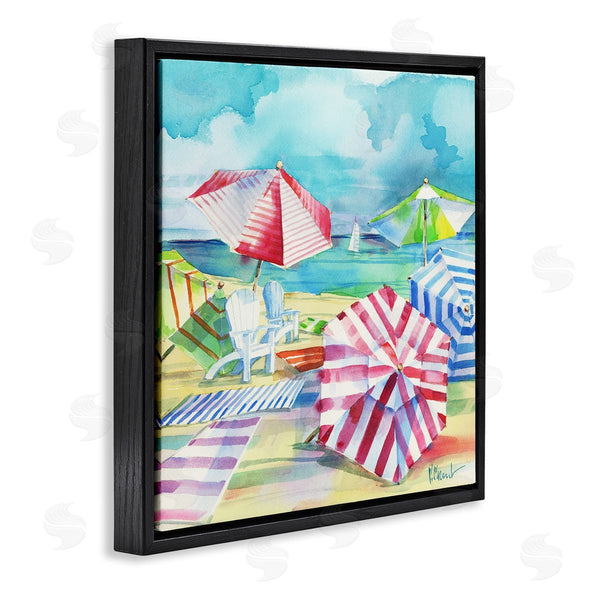 Stupell Industries Paul Brent | Ventura Beach Stripped Umbrellas Wall Art