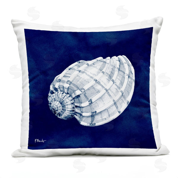 Stupell Industries Paul Brent | Vivid Blue Coastal Seashell Spiral Printed Throw Pillow