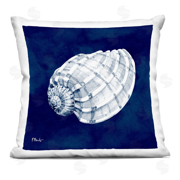 stupell industries Paul Brent | Vivid Blue Coastal Seashell Spiral Printed Throw Pillow