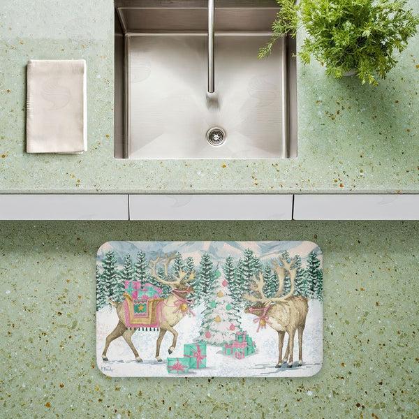 Stupell Industries Paul Brent | Whimsy Holiday Reindeer Anti-Fatigue Mat