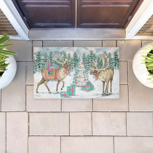 Stupell Industries Paul Brent | Whimsy Holiday Reindeer Non-Woven Door Mat