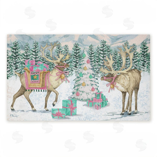 stupell industries Paul Brent | Whimsy Holiday Reindeer Non-Woven Door Mat