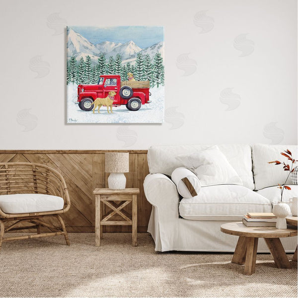 Stupell Industries Paul Brent | Winter Pups Holiday Red Truck Wall Art