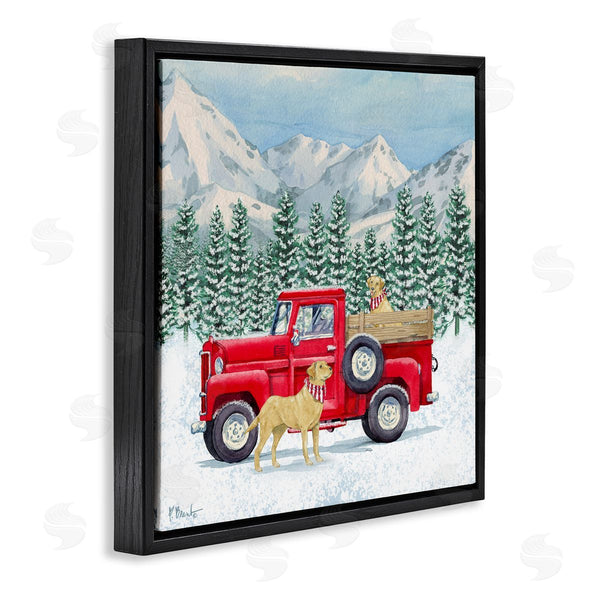 Stupell Industries Paul Brent | Winter Pups Holiday Red Truck Wall Art