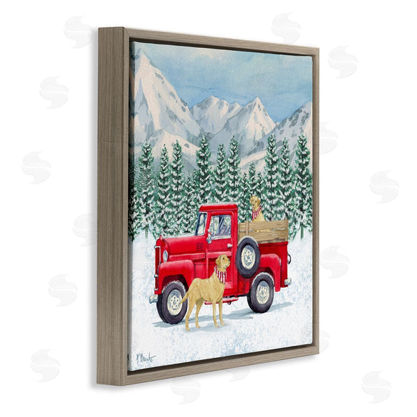Stupell Industries Paul Brent | Winter Pups Holiday Red Truck Wall Art