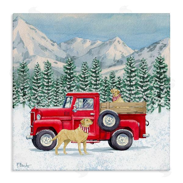 stupell industries Paul Brent | Winter Pups Holiday Red Truck Wall Art