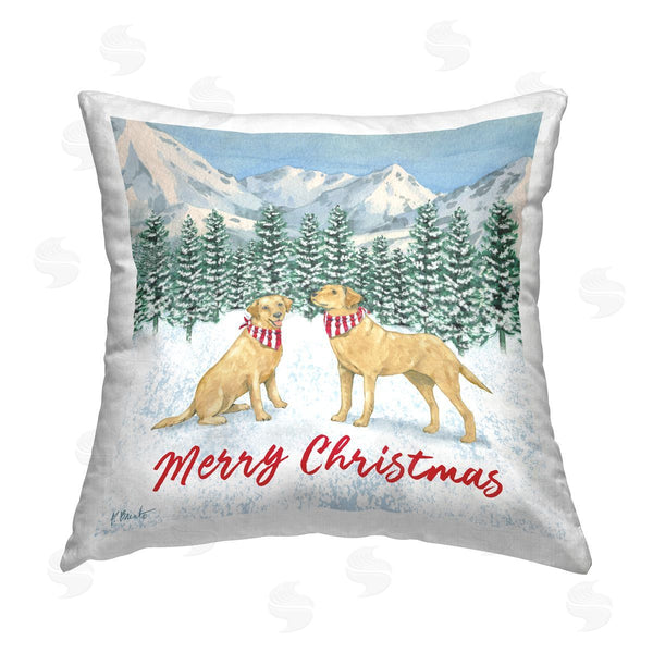 stupell industries Paul Brent | Winter Pups Merry Christmas Printed Throw Pillow