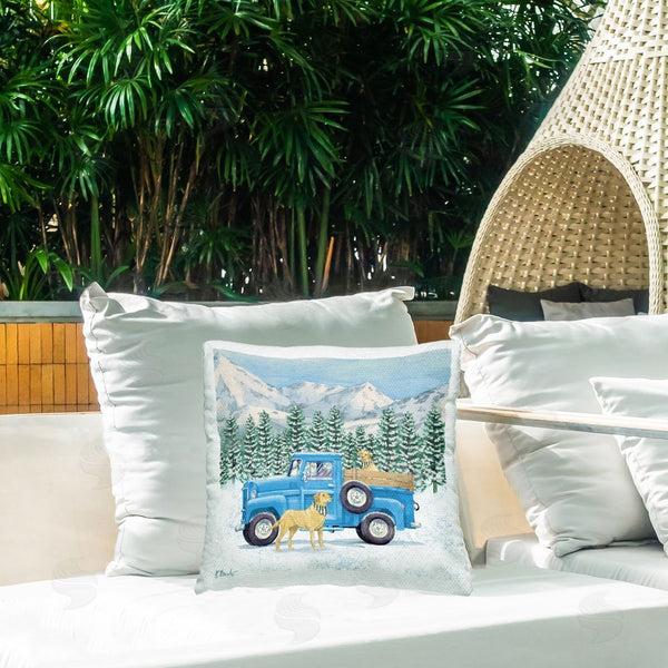 Stupell Industries Paul Brent | Winter Pups & Truck Printed Throw Pillow