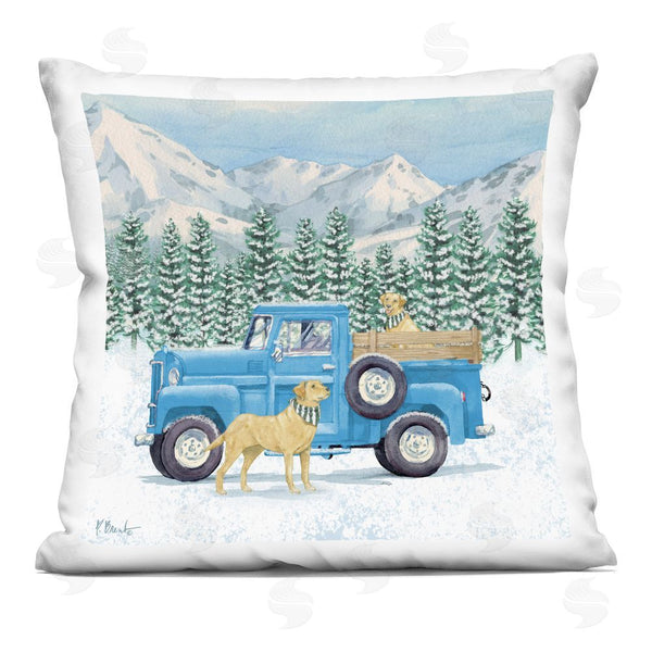 stupell industries Paul Brent | Winter Pups & Truck Printed Throw Pillow