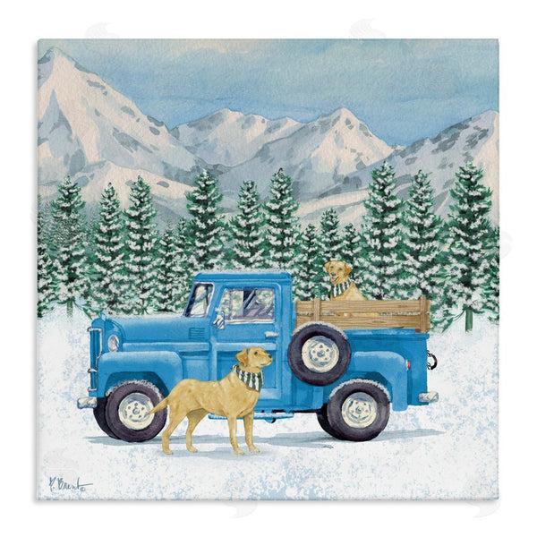 stupell industries Paul Brent | Winter Pups & Truck Wall Art