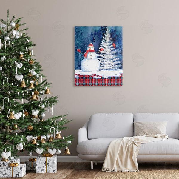 Stupell Industries Paul Brent | Winter Snowman On Plaid Wall Art