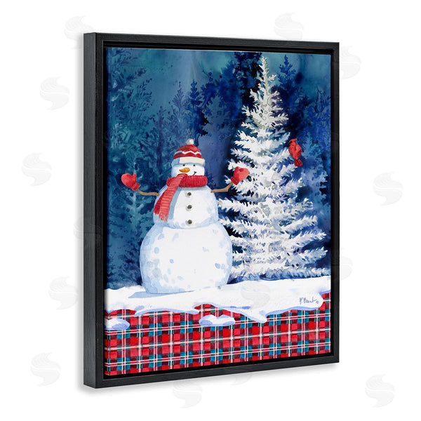 Stupell Industries Paul Brent | Winter Snowman On Plaid Wall Art