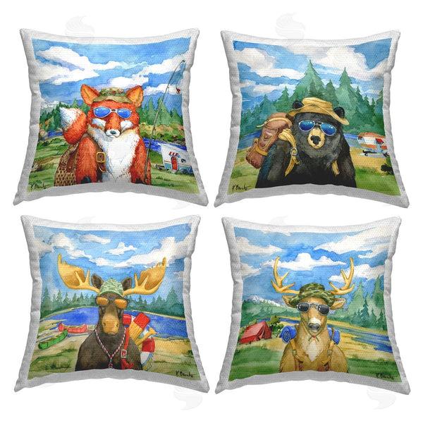 Stupell Industries Paul Brent | Woodland Animals Camping Printed Throw Pillow Set