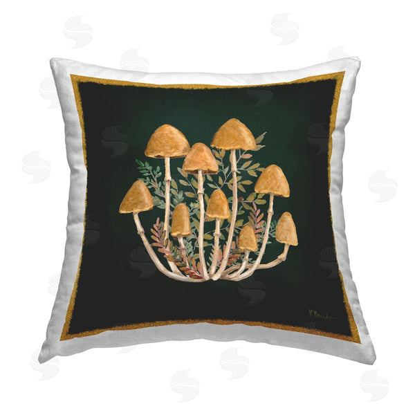 stupell industries Paul Brent | Woodland Mushroom Botanicals Printed Throw Pillow