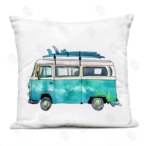 Stupell Industries Paul McCreery | Summer Beach Van Surfboards Printed Throw Pillow