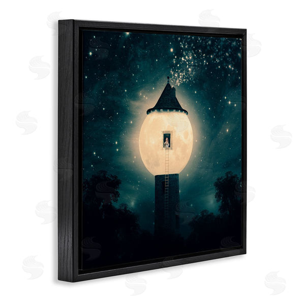 Stupell Industries Paula Belle Flores | Abstract Lunar Tower Beautiful Starry Sky Forest Wall Art
