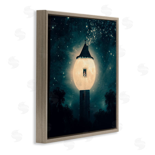 Stupell Industries Paula Belle Flores | Abstract Lunar Tower Beautiful Starry Sky Forest Wall Art